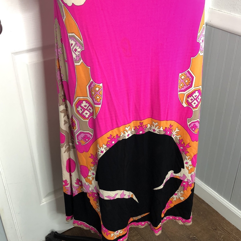 Vintage Leonard Paris silk floral abstract maxi dress - Picture 9 of 16